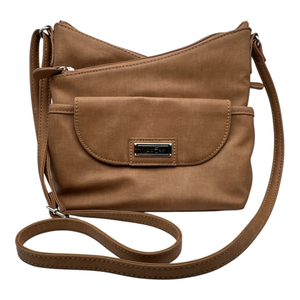 MultiSac Hobo Shoulder Bag Purse Tan Lined Divided Pockets